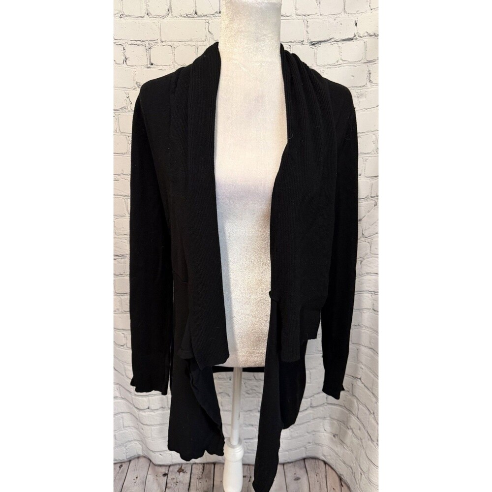 White House Black Market WHBM Black Long Sleeve Knit Cardigan Medium